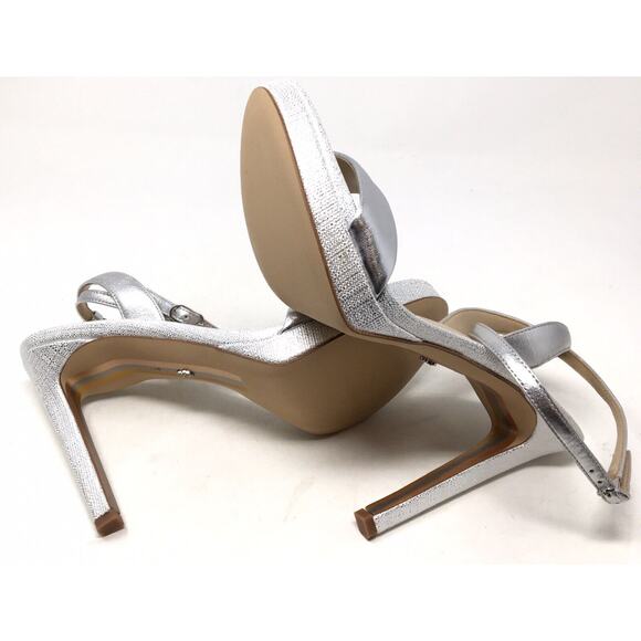 Sam Edelman Jade Women's Size 9 Silver Ankle Strap High Heel Sandals Shoes - Picture 8 of 8